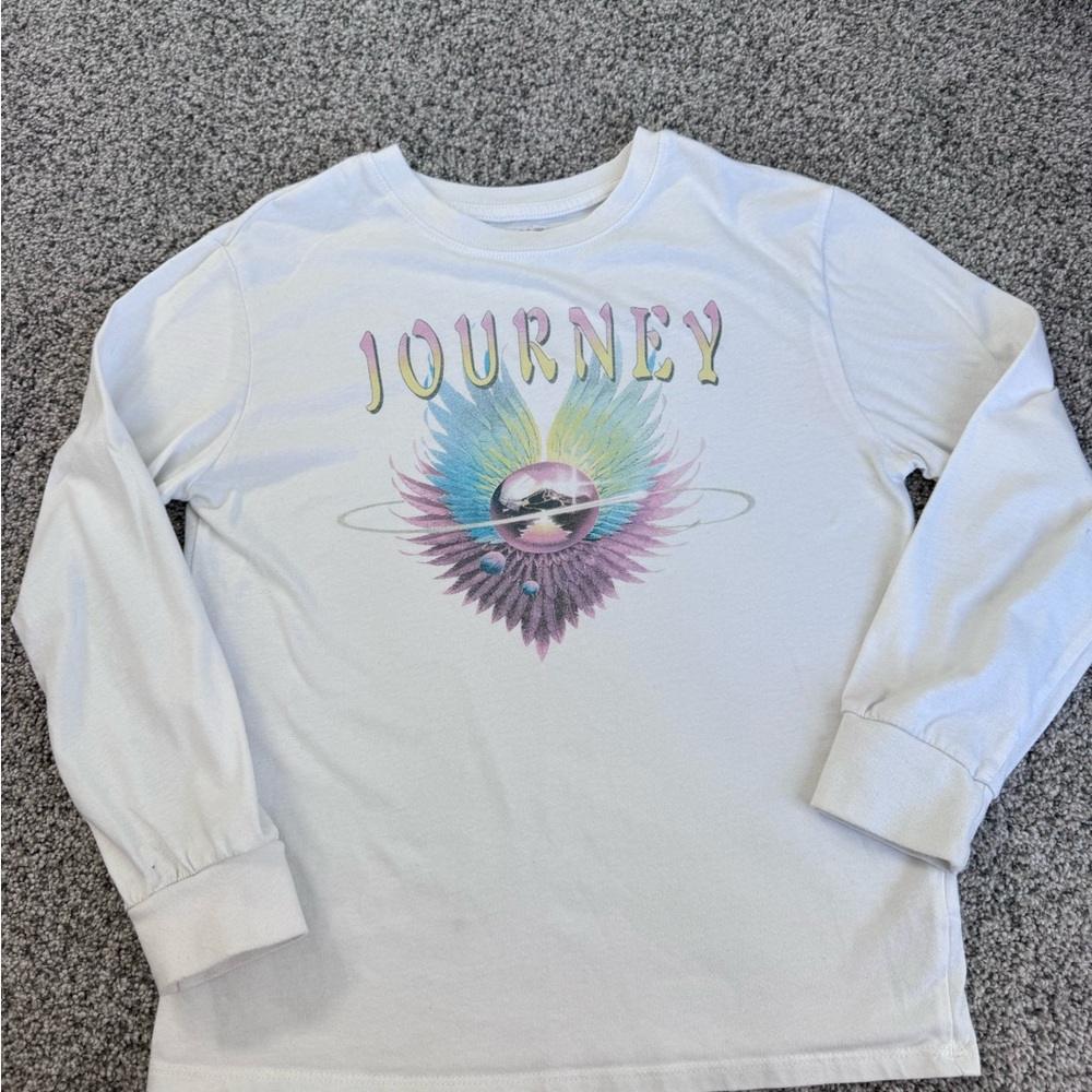Journey Kids' Long-Sleeve Graphic Tee - White with Pastel Wings